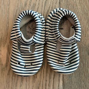 Freshly Picked Blue Striped Hard Sole Moccasin